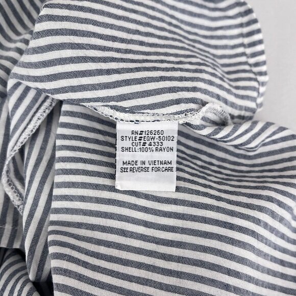 Velvet Heart Striped Button-Up Long Sleeve Pocket Tunic Shirt Dress Women M - Picture 7 of 11